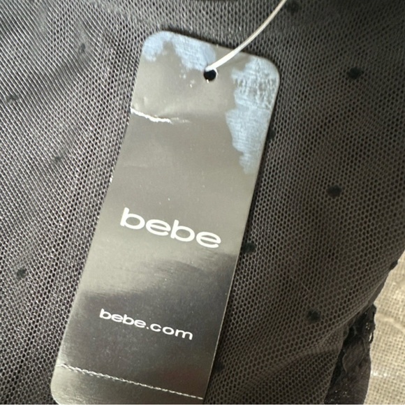 BEBE SWISS DOT COMBO VELOUR CATSUIT. - Picture 10 of 10